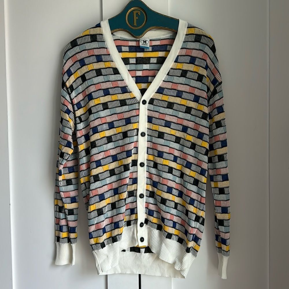 Missoni Knitted Multicolor Button Front Cardigan Sweater - M